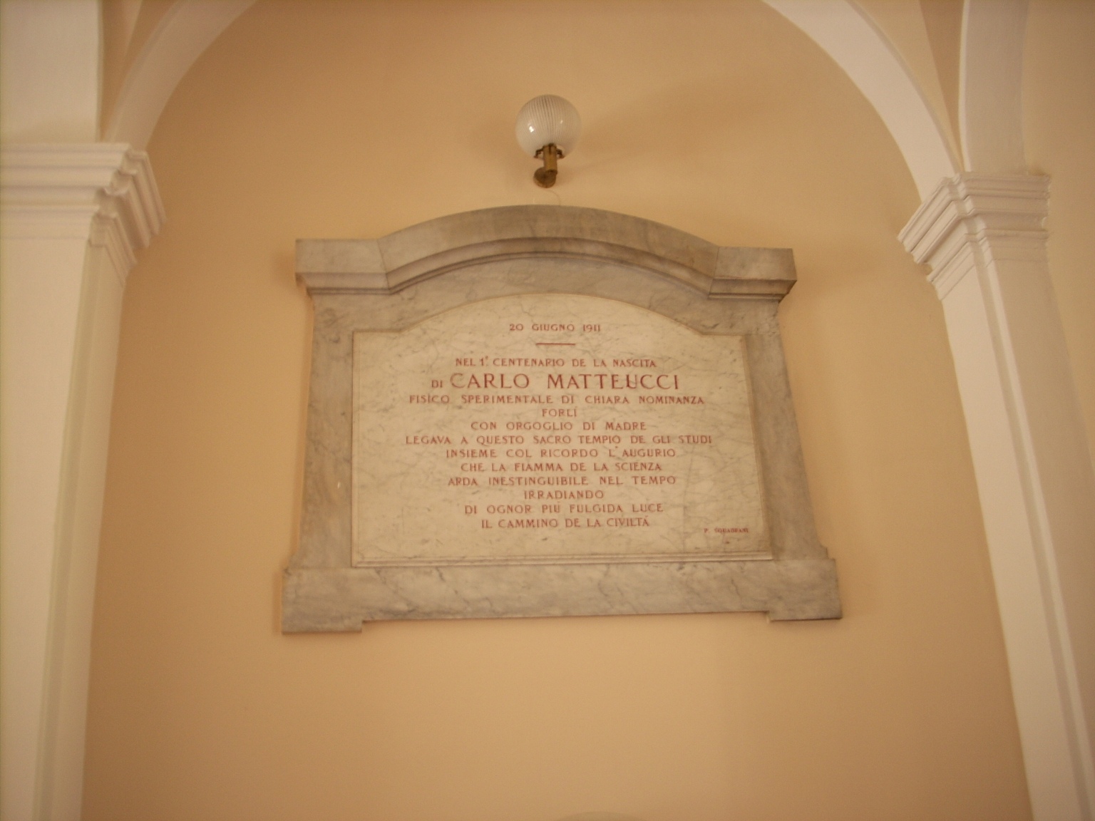 Carlo Matteucci' s memorial tablet, Forlì.JPG